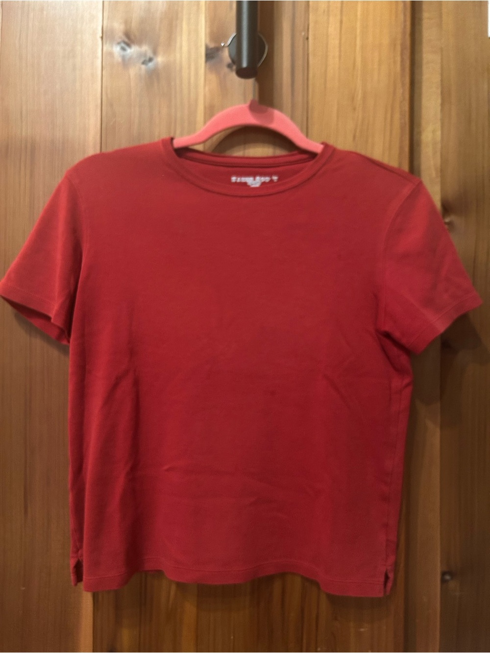 Karen Scott Petite Simple Red Crewneck Tee